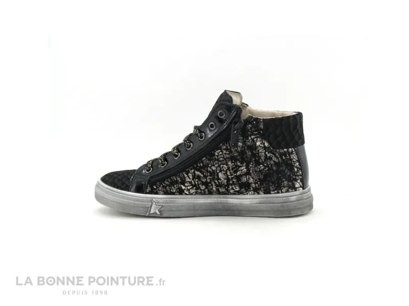 Achat chaussures Bopy Enfant Botte et Bottillon, vente Bopy SOIZIC Noir Or - Basket montante fille