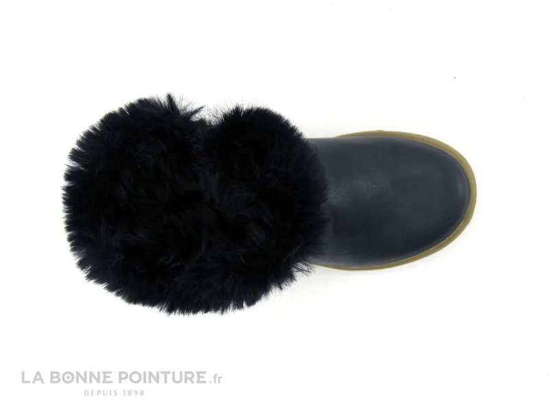Achat chaussures Bopy Enfant Botte et Bottillon, vente Kouki by Bopy INILANA Bleu marine - Fourrure - Boots fille