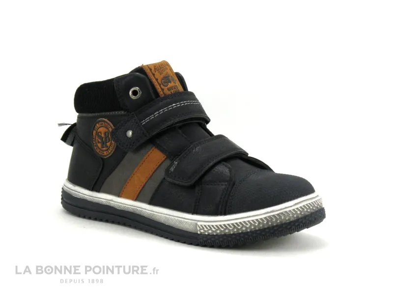 Achat chaussures Bopy Enfant Botte et Bottillon, vente SK8 by Bopy IVORY 9484 Noir - Chaussure montante GARCON 2 velcros