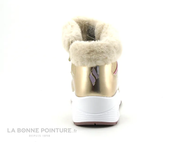 Achat chaussures Skechers Enfant Botte et Bottillon, vente Skechers 310518L - Uno cosy on air - Rose Gold - Basket montante fill