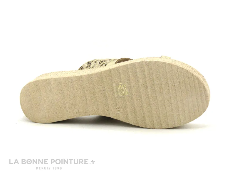 Achat chaussures ZERO faute Femme Mule, vente Carla Tortosa 35410 Or - Bride cordes et doree - Mule compensee