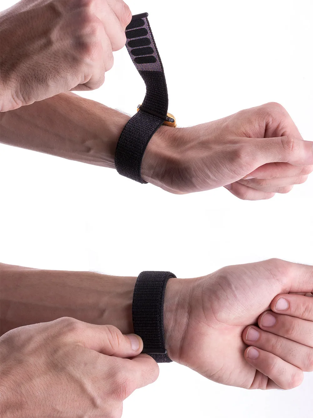 Apple Watch - Velcro fabric watch strap - Black nylon