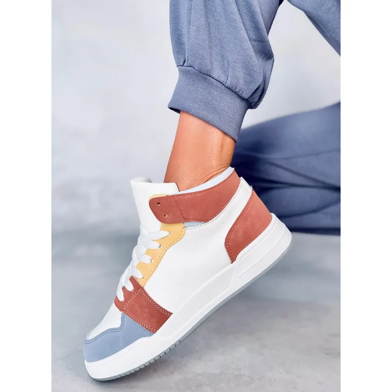 Baskets montantes bleues Clowsi blanche
