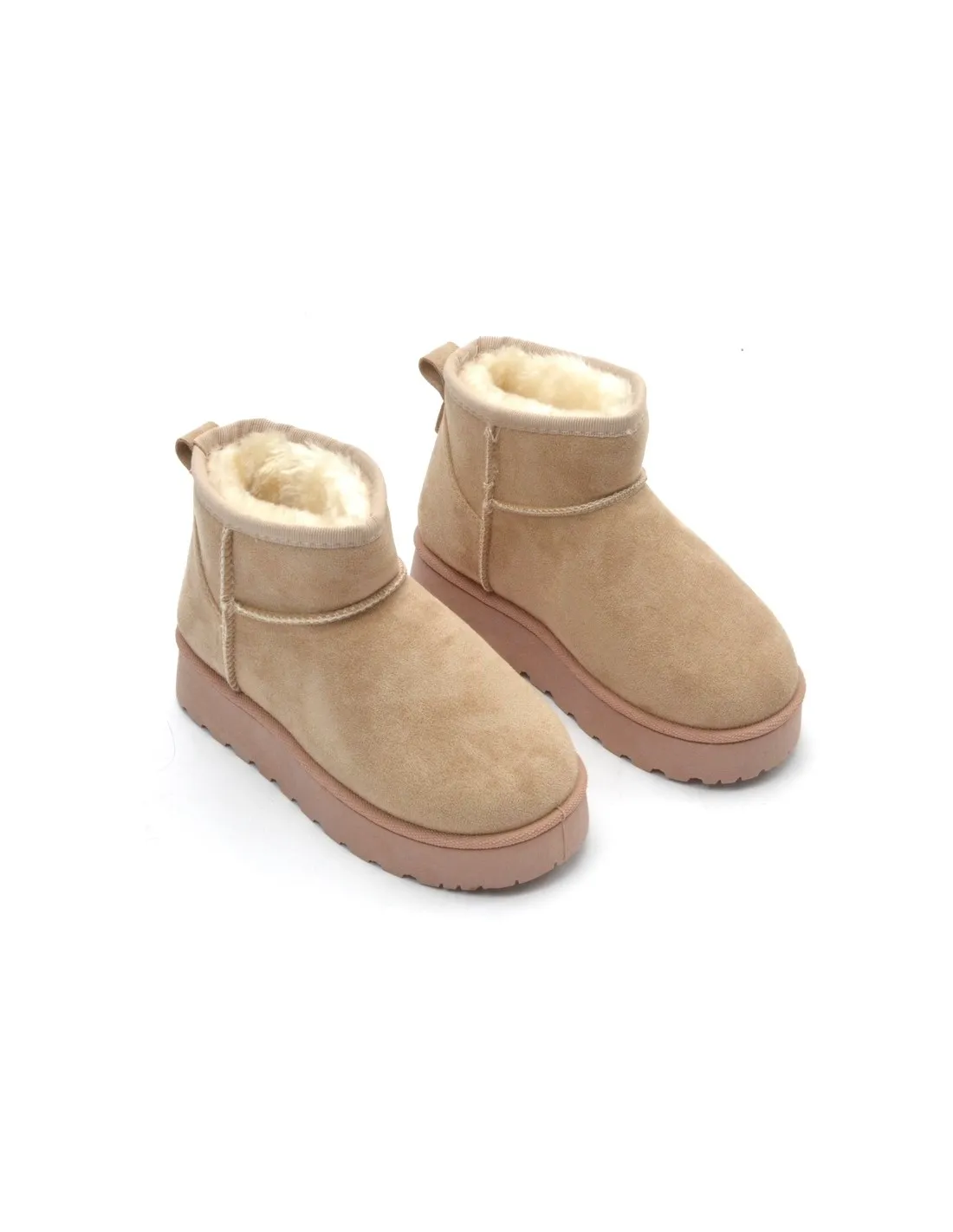 BOOTS FOURRURE BEIGE FILLE