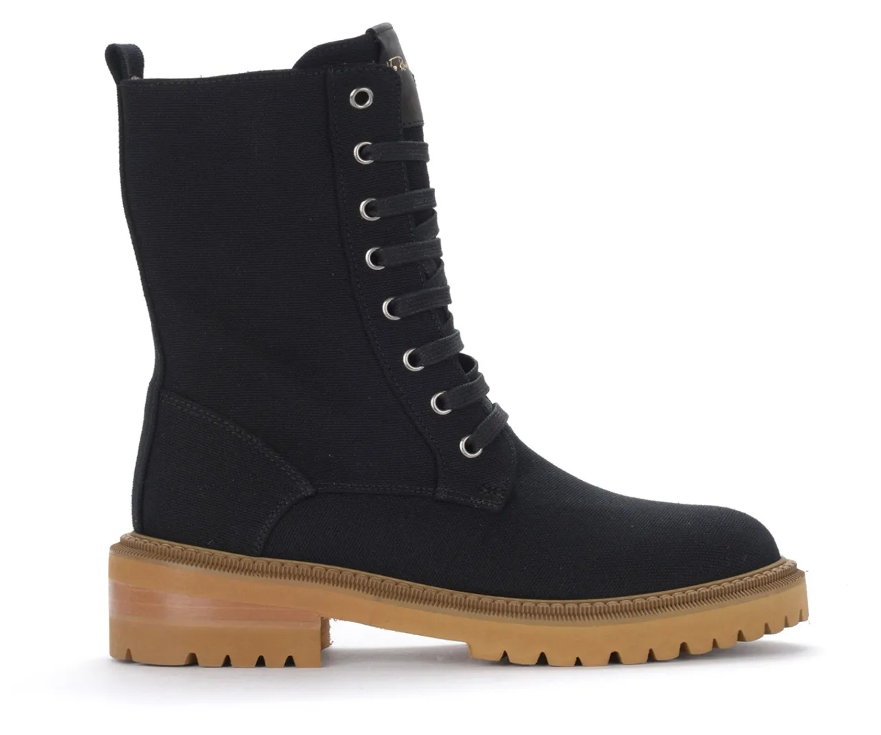 Botte combat Via Roma 15 en toile noire