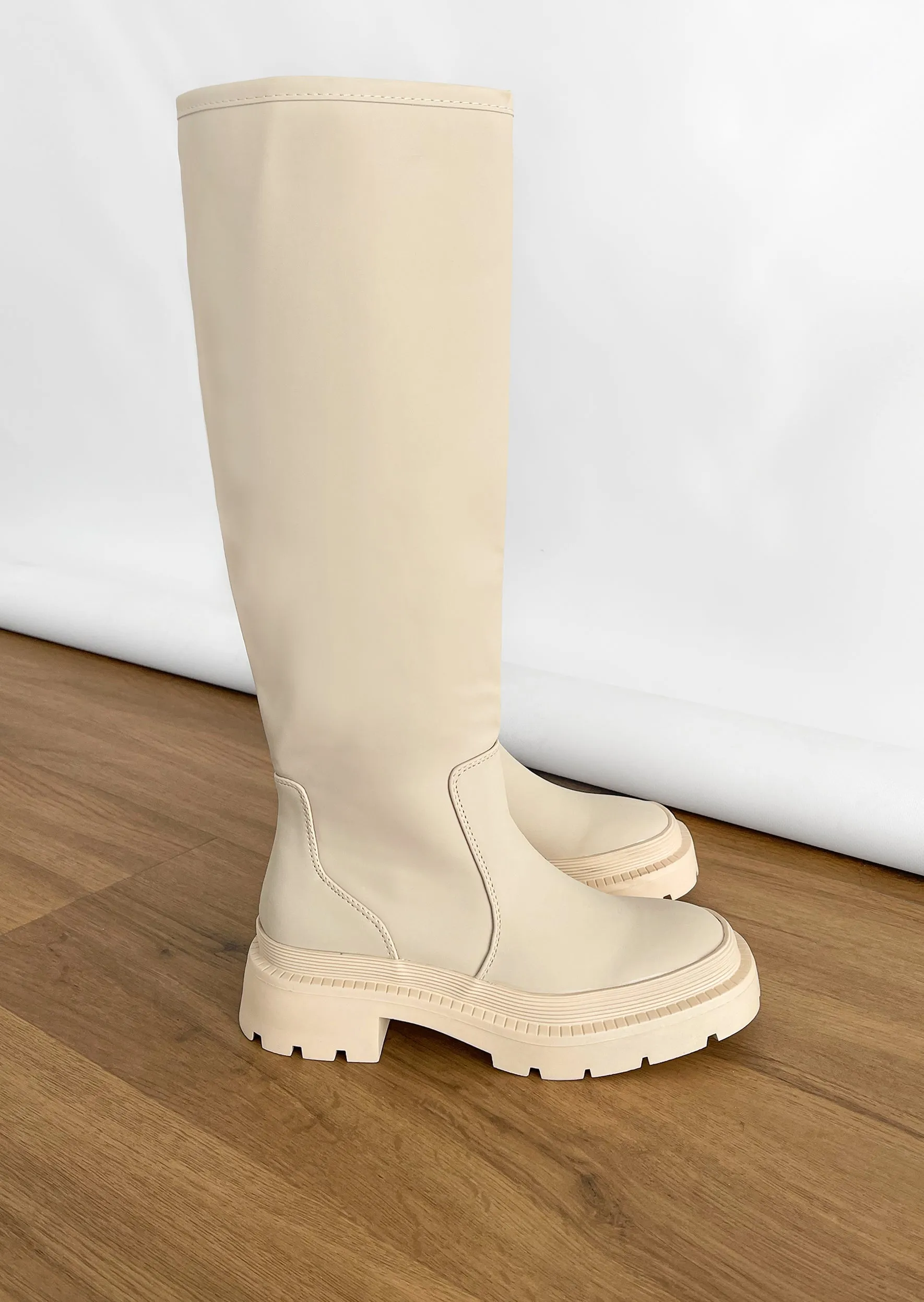 Bottes de pluie montantes à semelles chunky