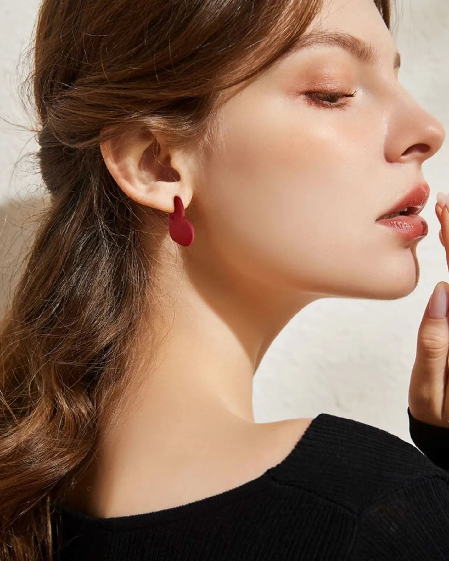 Boucles d'Oreilles Cœur Rouge