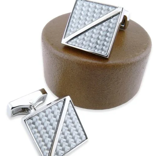 Boutons de manchettes en fibre de carbone grise