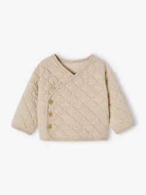 Cardigan ouverture croisée naissance bébé beige chiné - Vertbaudet
