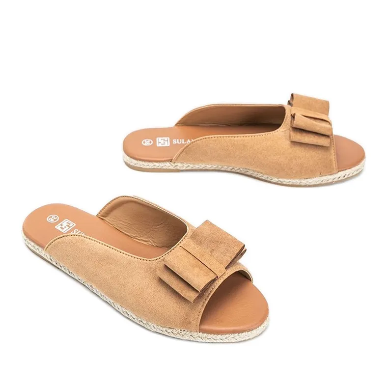 Chaussons beiges à nœud April