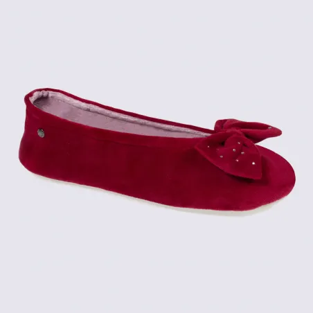 Chaussons Isotoner, chaussons ballerines femme bordeaux | Igert Chausseur&Maroquinier