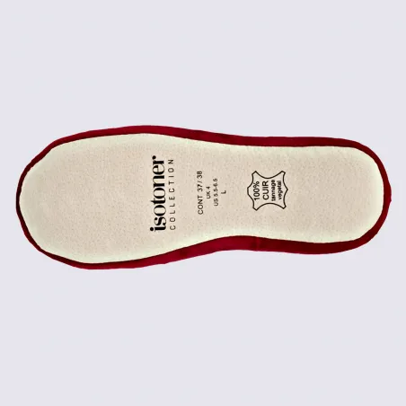 Chaussons Isotoner, chaussons ballerines femme bordeaux | Igert Chausseur&Maroquinier