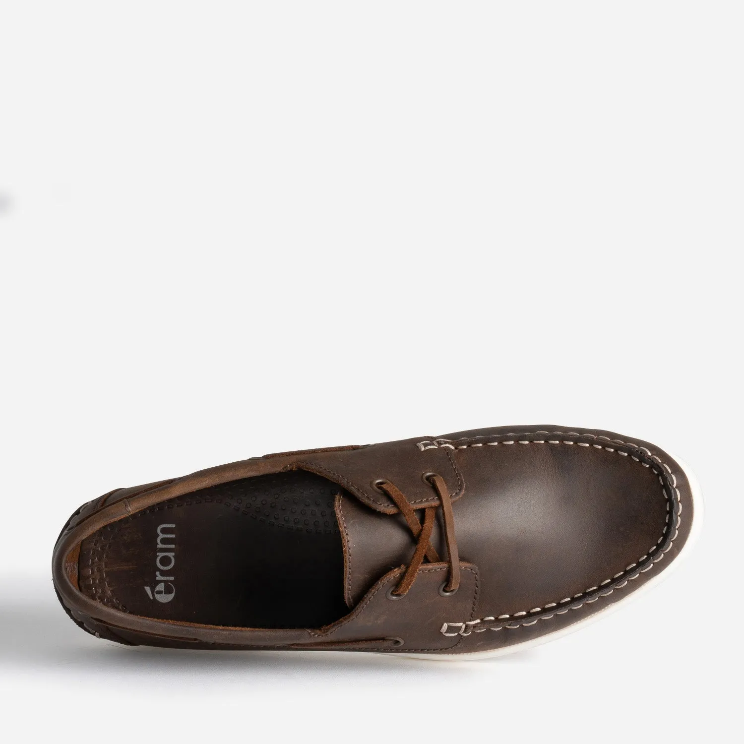 Chaussure-bateau marron foncé en cuir - Chaussures Bateau Homme | ERAM