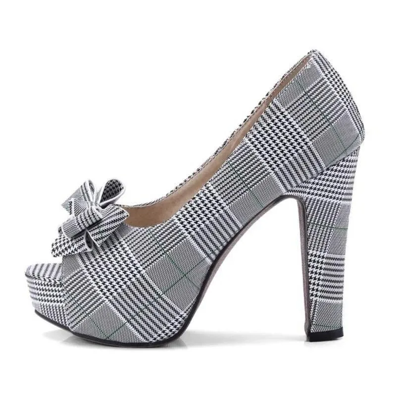 Chaussures Pin-Up Rayures Clair