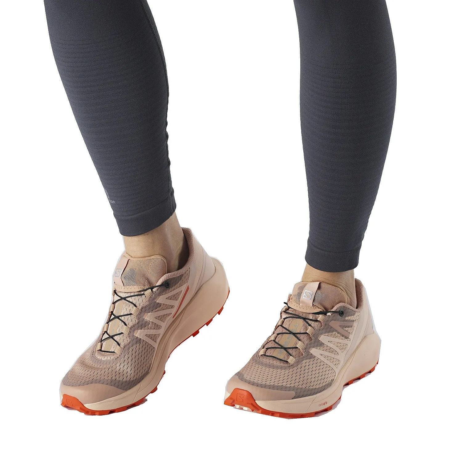 chaussures Salomon Ride 4 W - Sirocco/Peachy  Keen/Red Orange - women´s