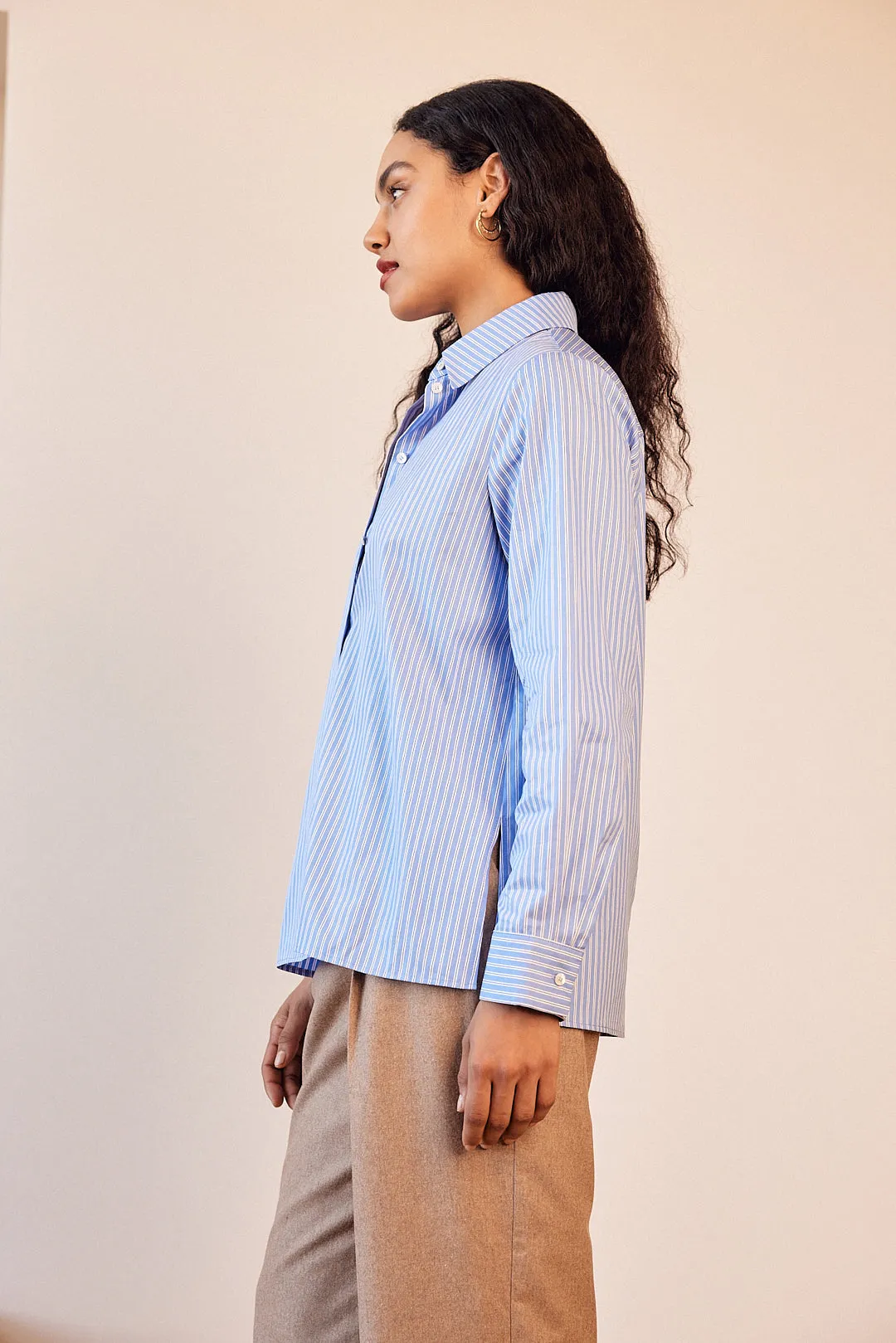 Chemise Liseron rayures bleu ciel
