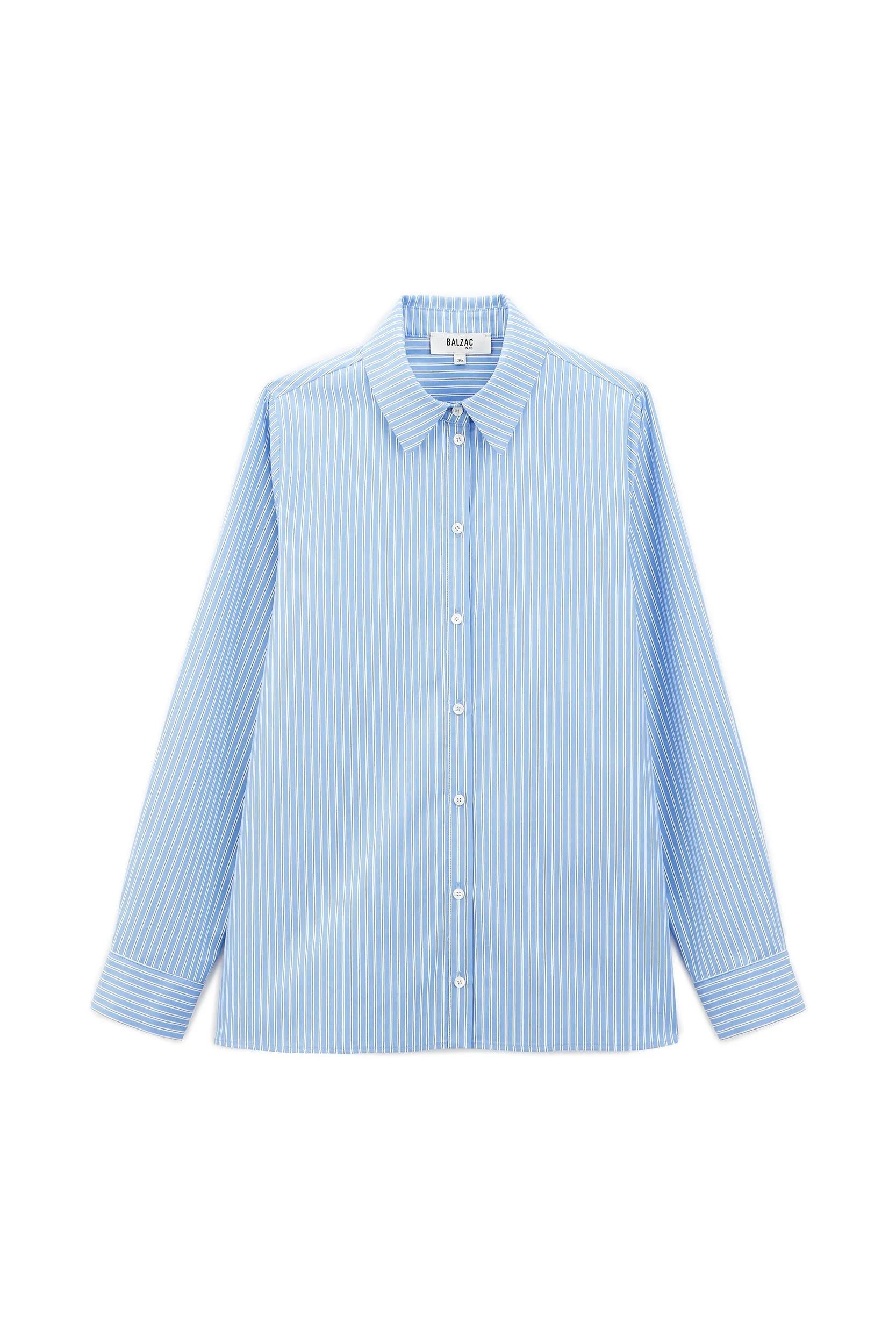 Chemise Liseron rayures bleu ciel