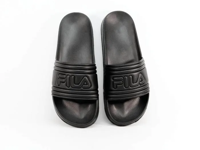 Claquette noire homme FILA morro en destockage à pas cher mule piscine plage