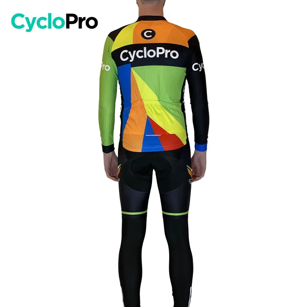 Collant cycliste hiver multi-couleurs - Mosaïque+ - DESTOCKAGE