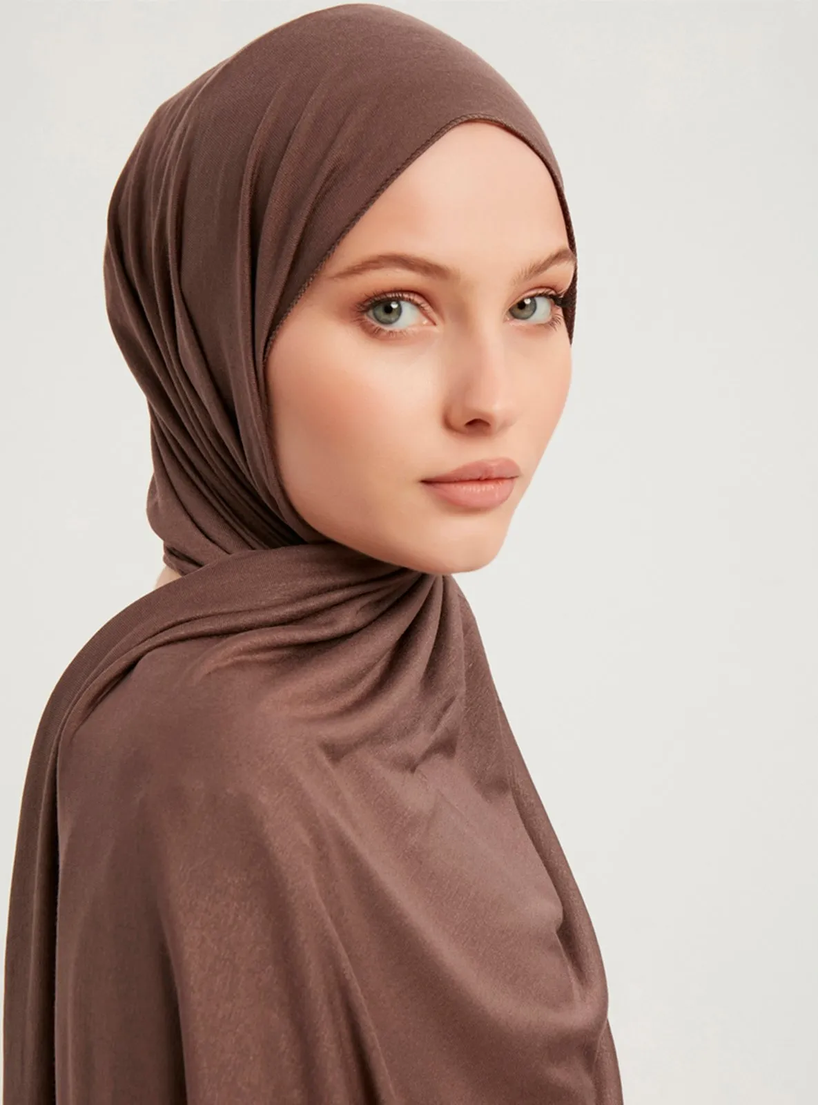 Combed Cotton Shawl Mink