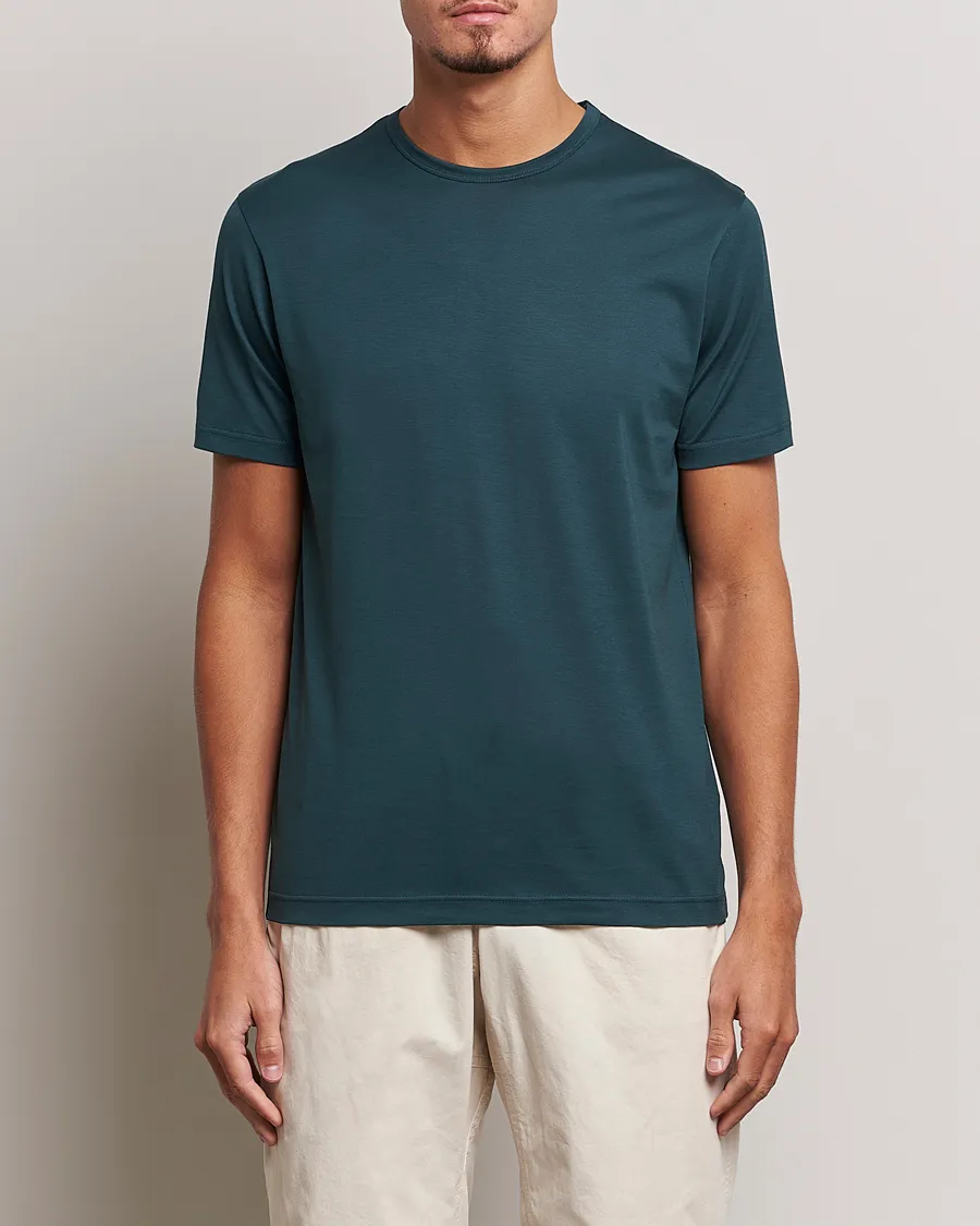 Crew Neck Cotton Tee Peacock