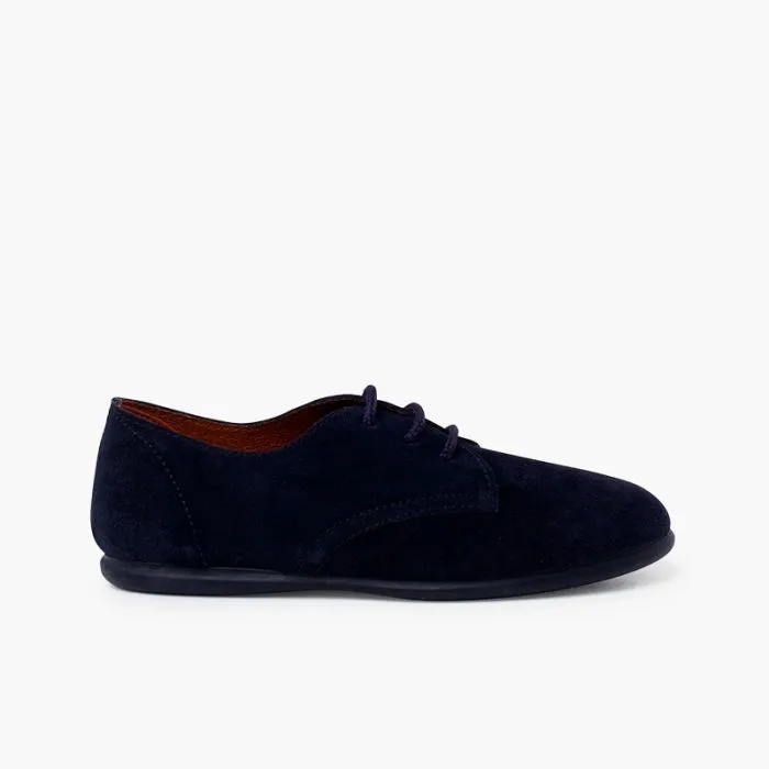 Derbies enfants suède lacets