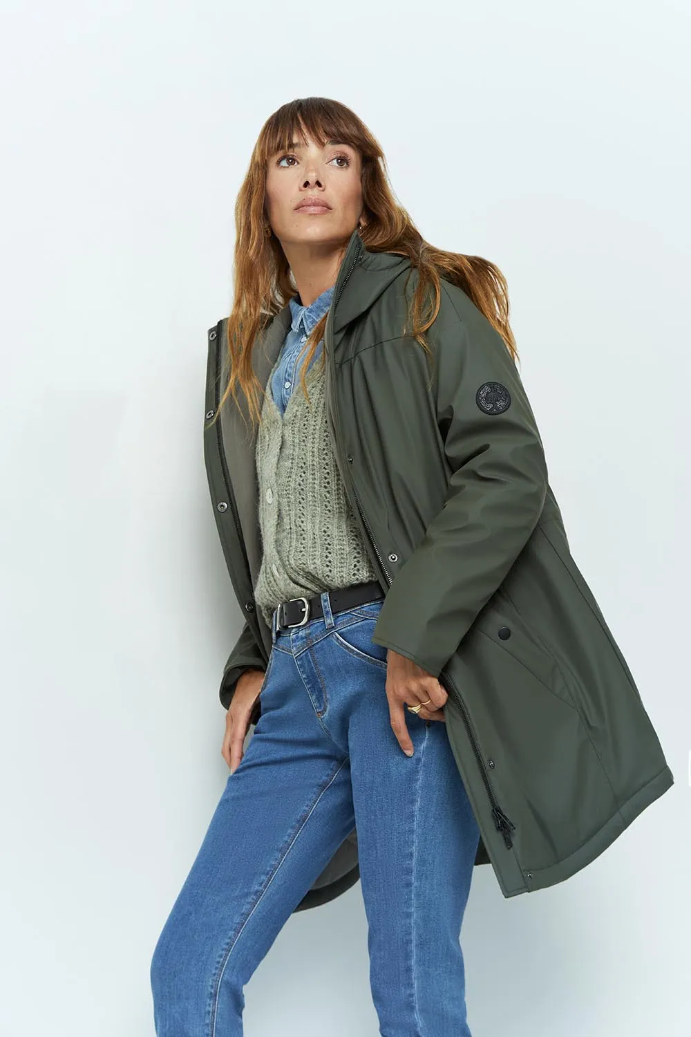 DUO - Parka kaki enduite déperlante