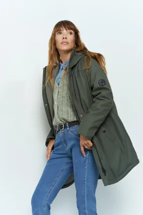 DUO - Parka kaki enduite déperlante