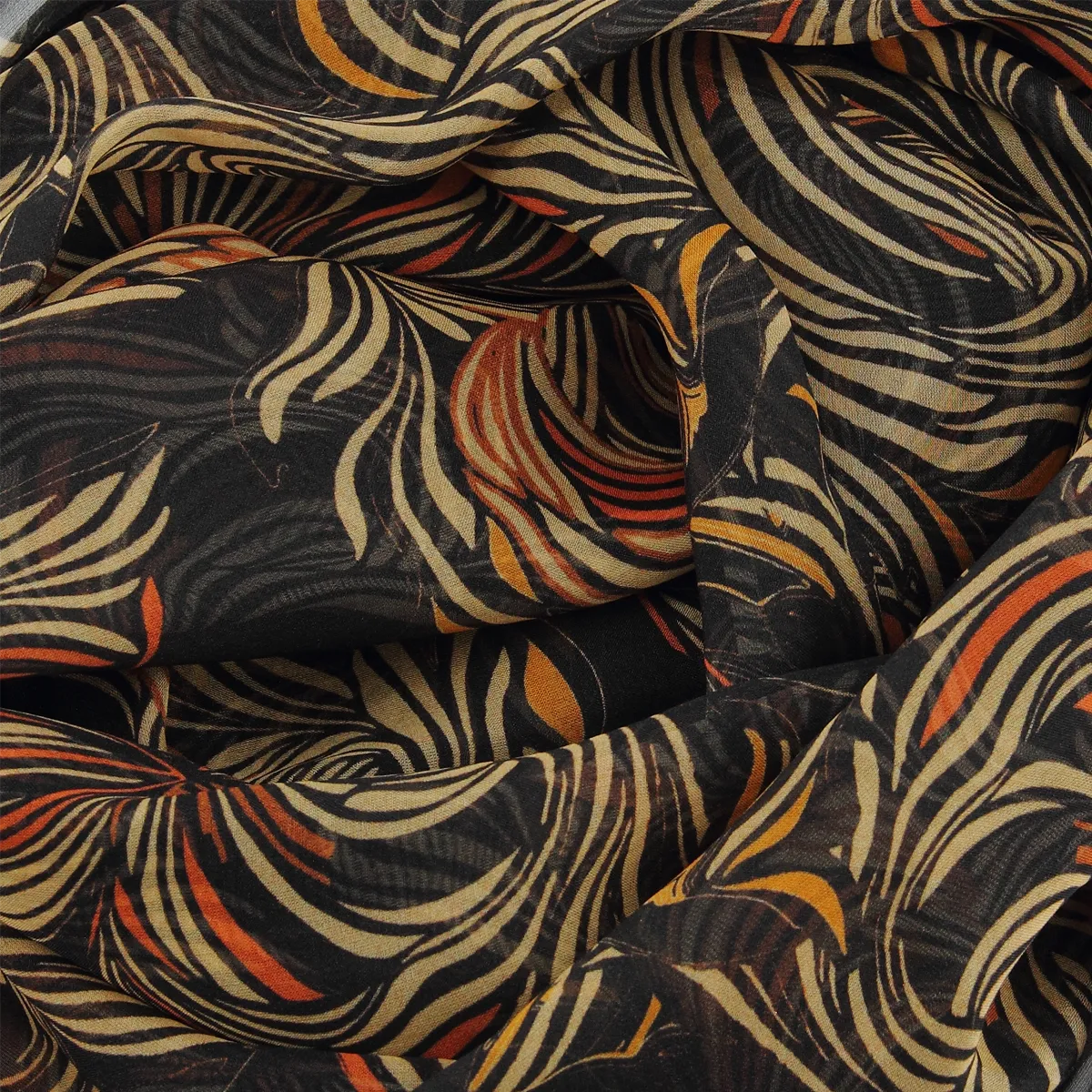 FOULARD SOIE IMPRIMEE NOIR - VISION