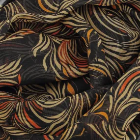 FOULARD SOIE IMPRIMEE NOIR - VISION