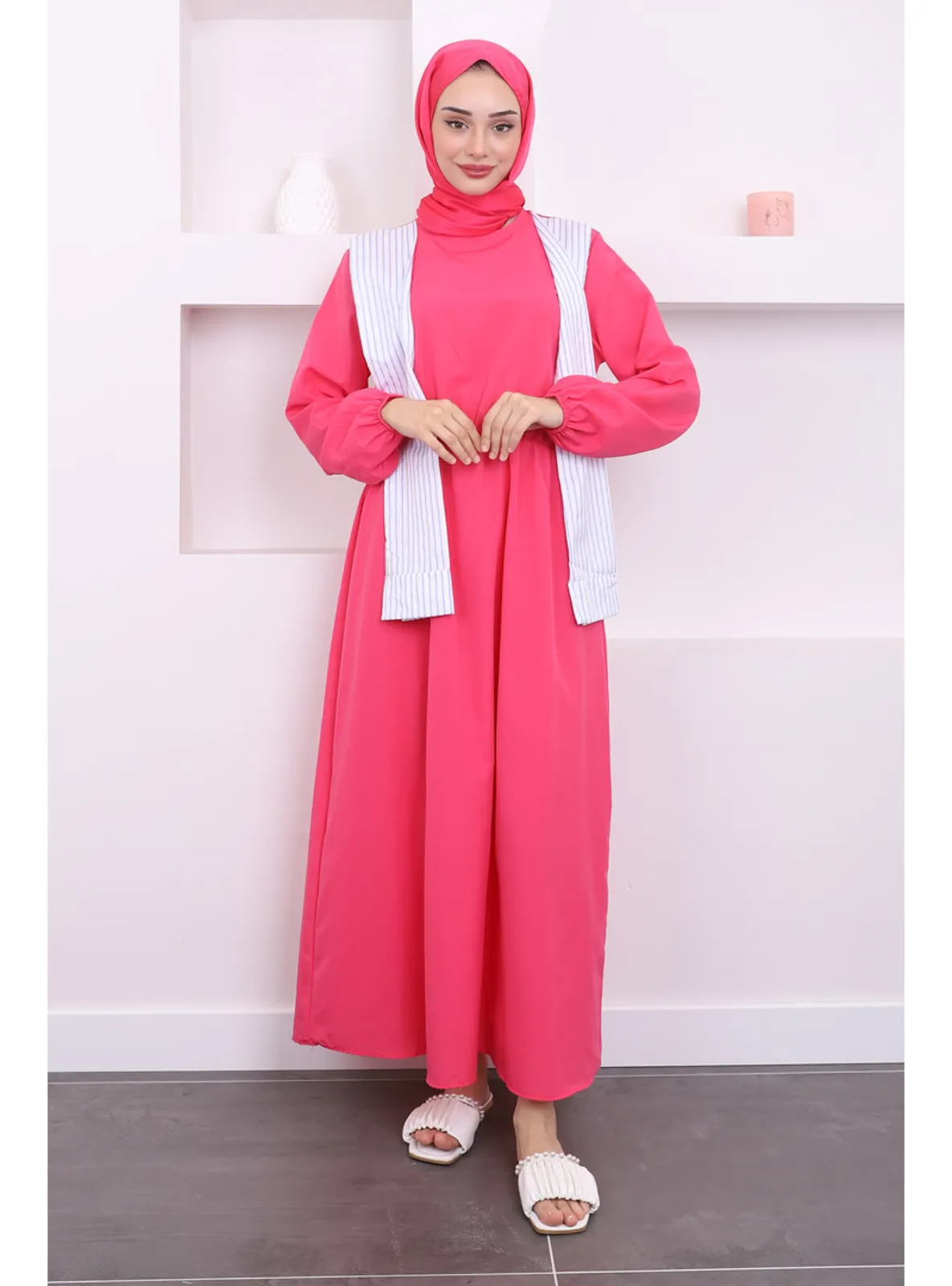 Fuchsia - Unlined - Modest Dress
