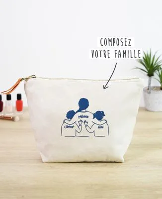 Impression sur toile Parent et enfant brodé personnalisé