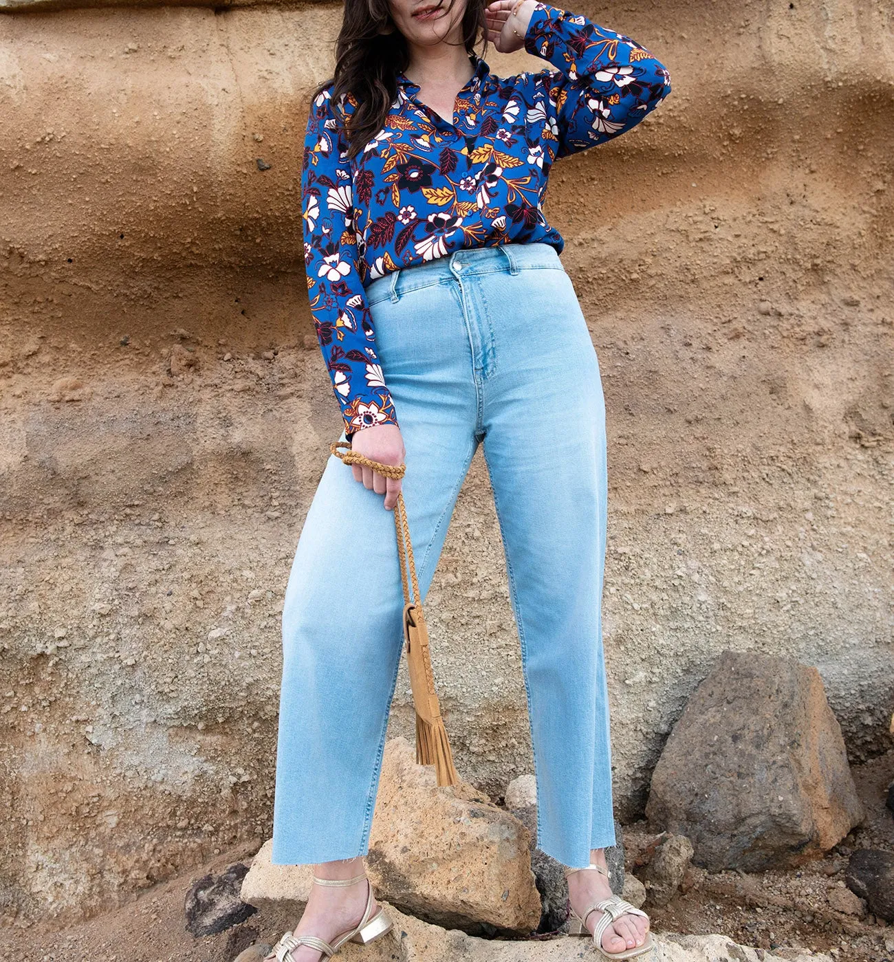 Jean large taille haute - Jean clair