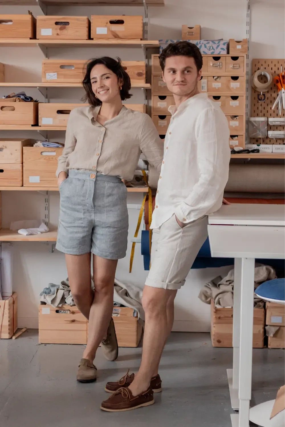 Le short taille haute - bleu