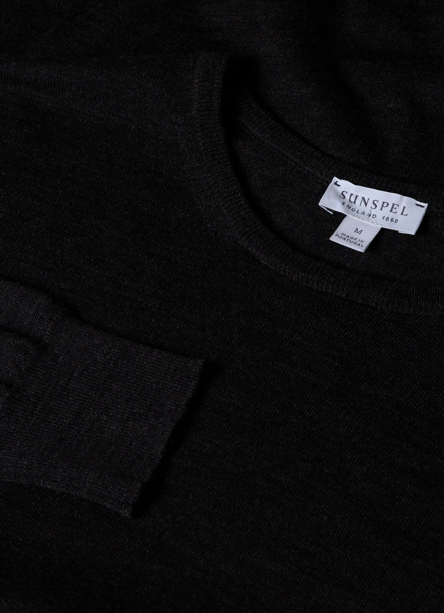 Men's Extra-Fine Merino Crew Neck in Charcoal Melange