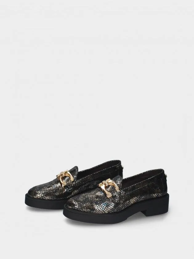 Mocassin Noir avec Plateforme Raquel 31