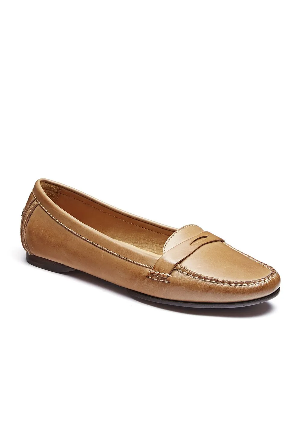 MOCASSIN ROUND MOC CUIR GOLD