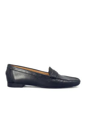 MOCASSIN SIMPLE ROUND CUIR NOIR