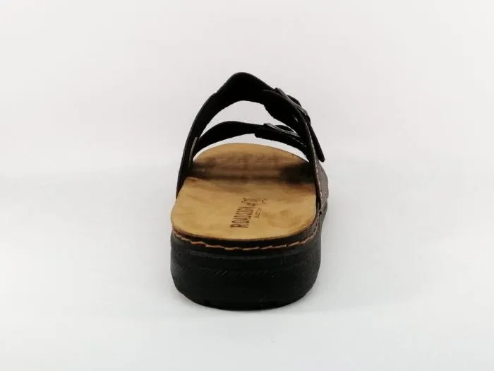 Mule homme confortable marron semelle cuir amovible à pas cher ROADSIGN izo