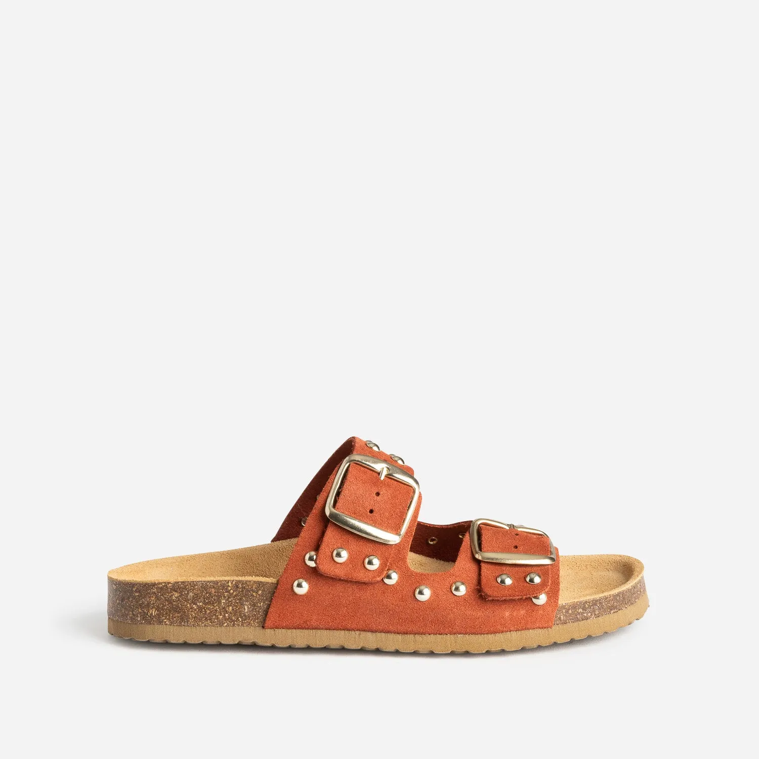 Mule TEXTO terracotta cuir éco-conçu - Mules / Tongs Femme | ERAM