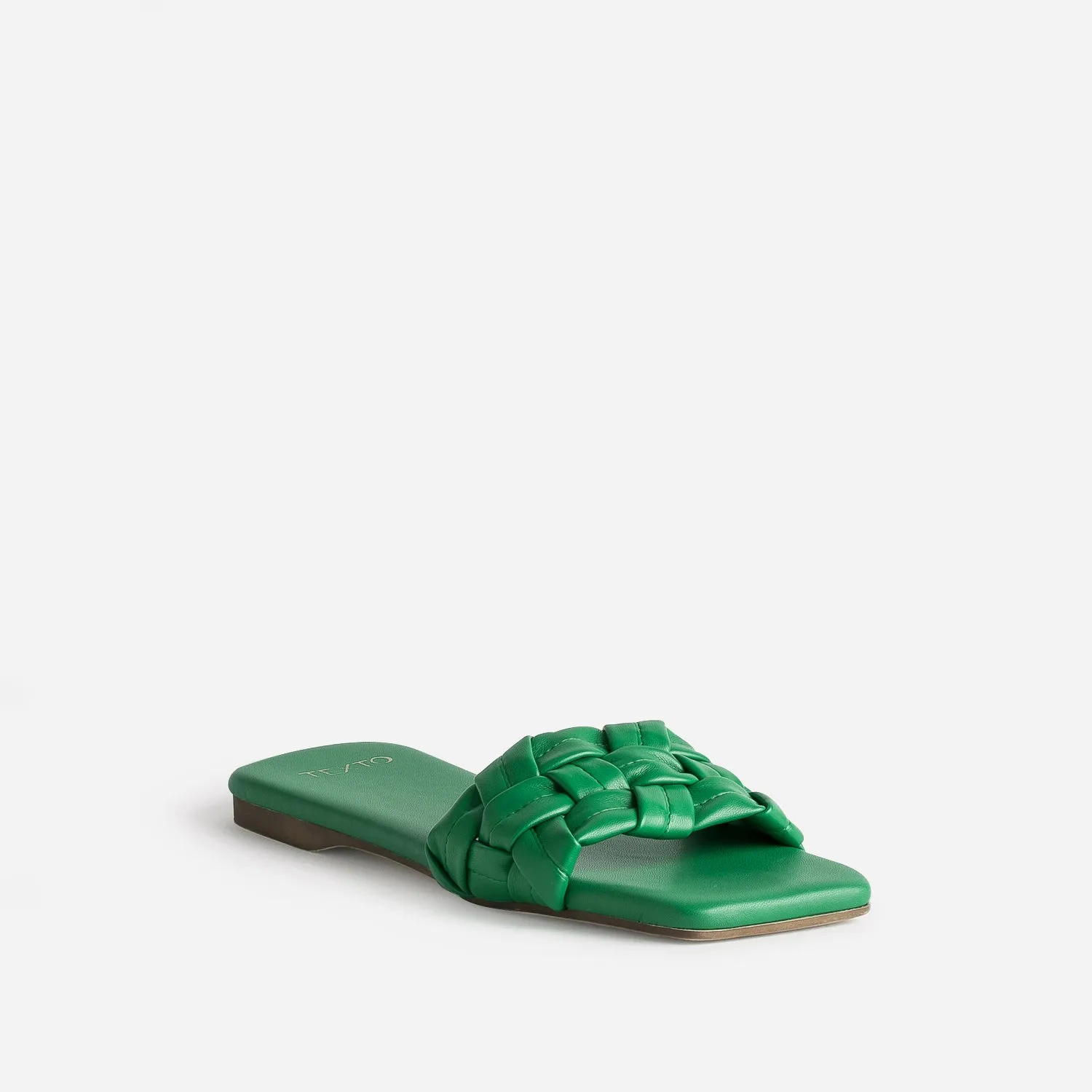 Mule TEXTO verte à bride tressée - Mules / Tongs Femme | ERAM