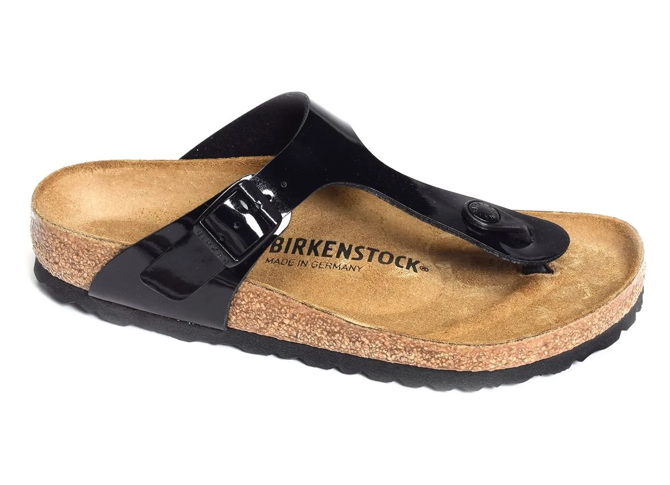 mules et sabots Birkenstock  Gizeh verni noir 