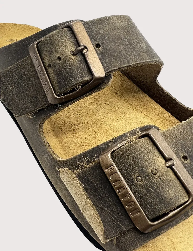Mules Homme Double Bride Kaki