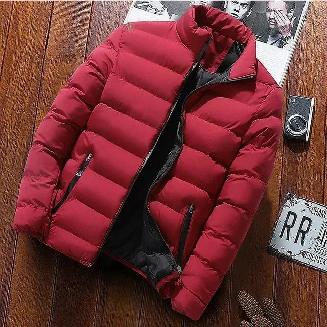 Noir avec col montant Vestes de transition coupe-vent hommes