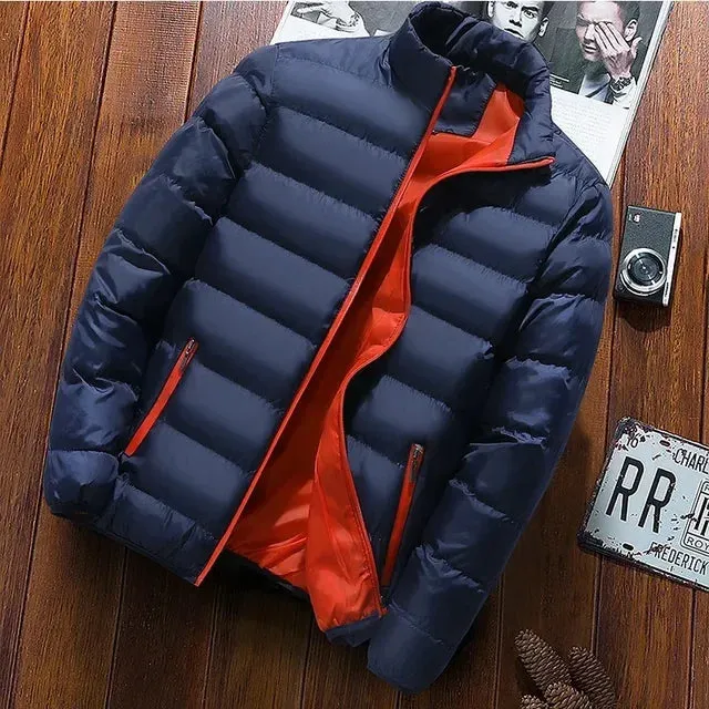 Noir avec col montant Vestes de transition coupe-vent hommes
