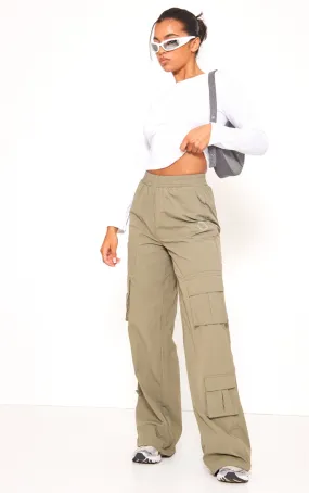 Pantalon cargo droit kaki oversize
