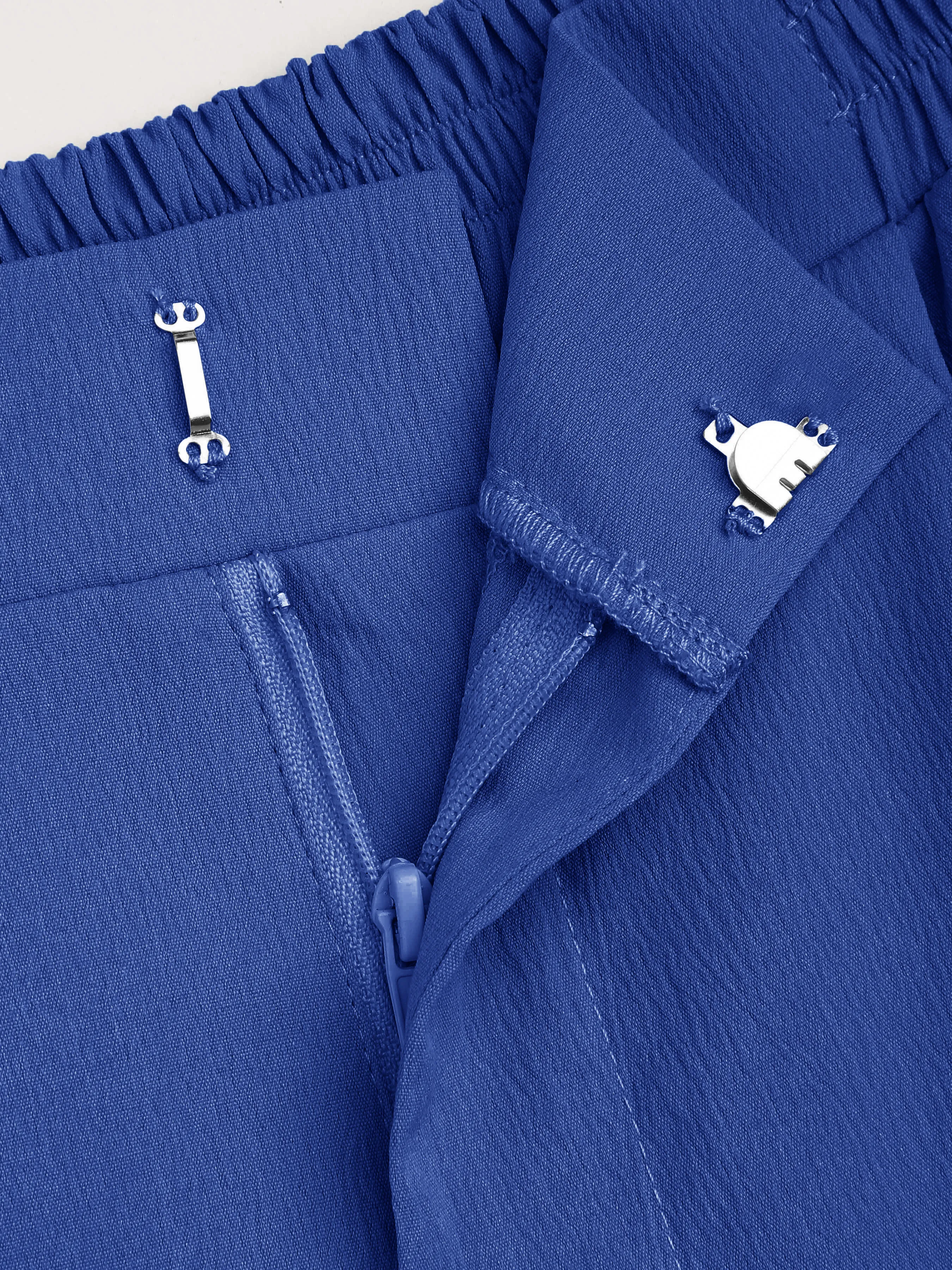 Pantalon large plissé taille haute uni