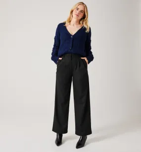 Pantalon large à pinces Femme - Noir