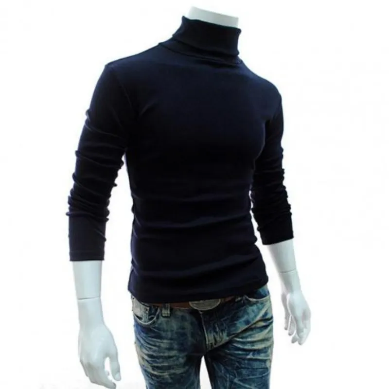 Pulls à col roulé pour hommes - Slim Fit, Stretch, Doux, manches longu