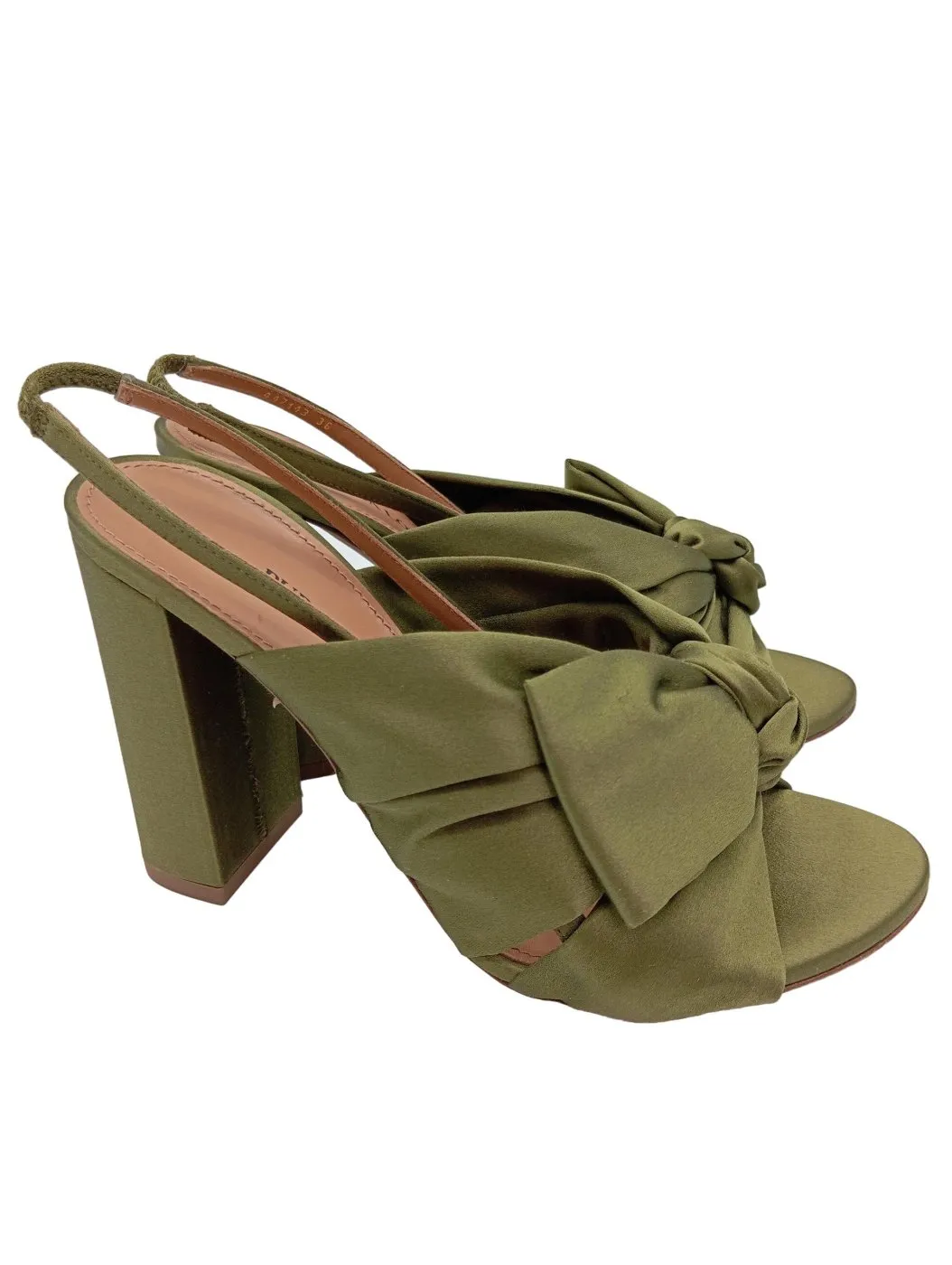 Pura Lopez Mule à talon kaki élégant